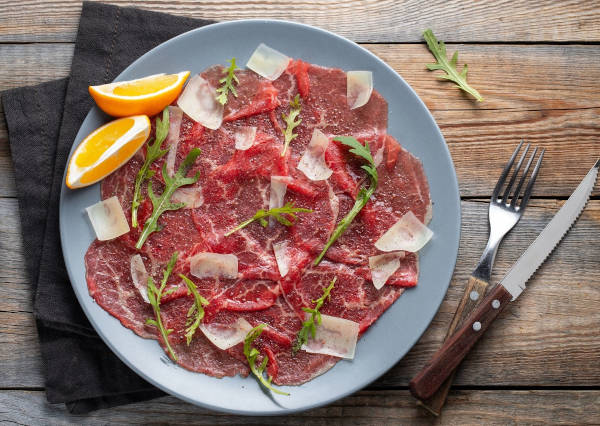 Carpaccio di carne Trattoria dei cacciatori